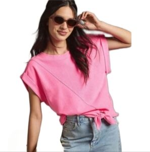 Anthropologie Pilcro Tie Front Tee Size Medium